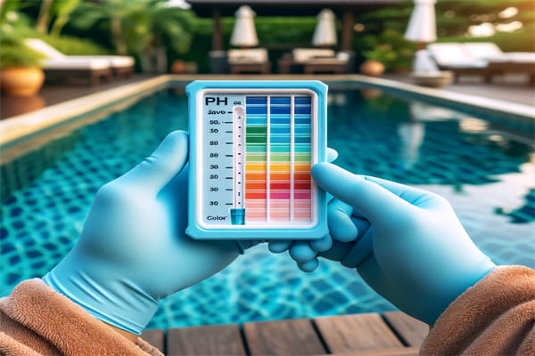 Test the pH of your swimming pool water